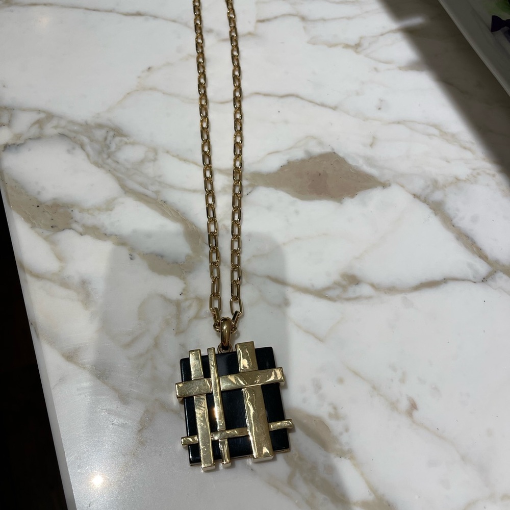 Tory Burch Gold and Black Necklace